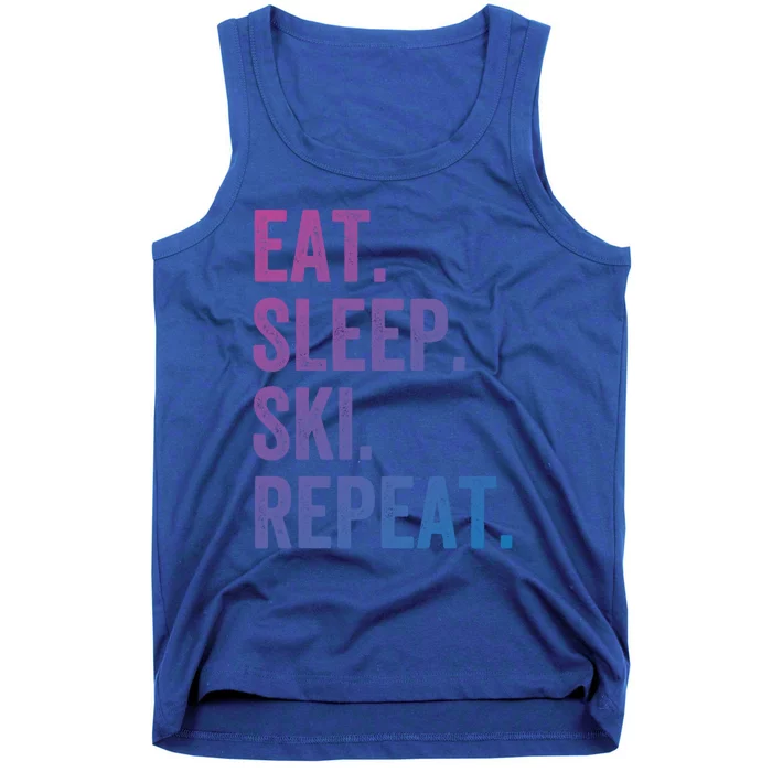 Eat Sleep Ski Repeat Funny Skier Vintage Skiing Meaningful Gift Tank Top