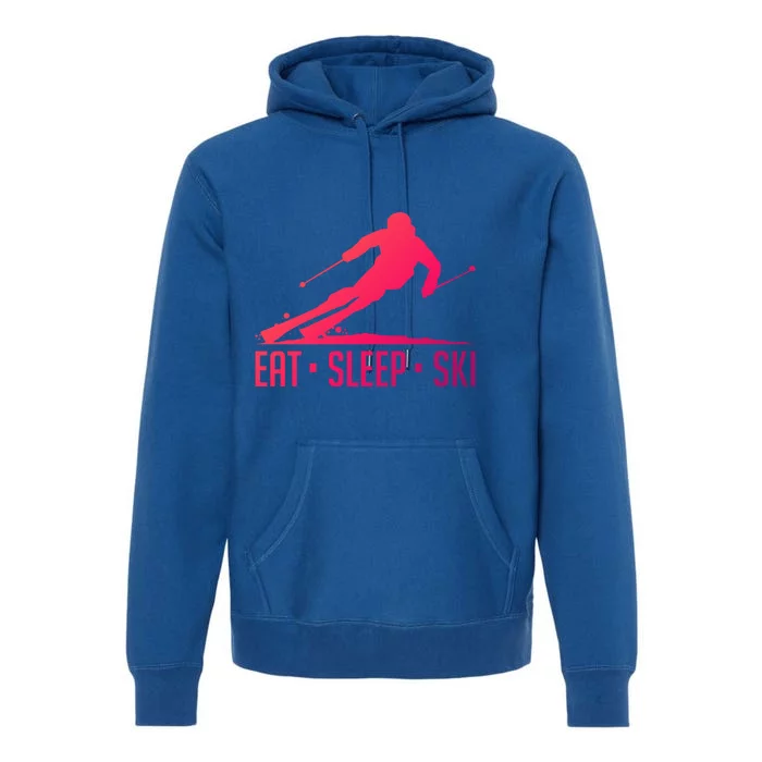 Eat Sleep Ski Skiing Skier Snow Winter Vacation Gift Great Gift Premium Hoodie