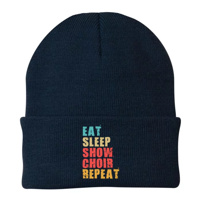 Eat Sleep Show Choir Repeat Motivational Gift Ace054d Gift Knit Cap Winter Beanie