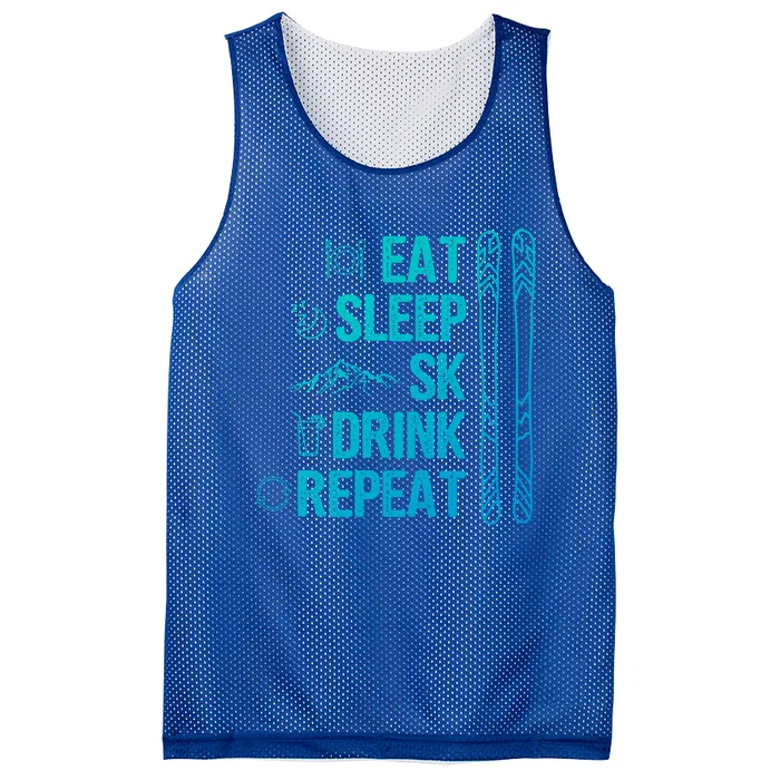 Eat Sleep Ski Ski Area Slopes Call Winter Sports Gift Mesh Reversible Basketball Jersey Tank