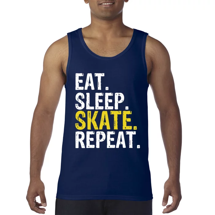 Eat Sleep Skate Repeat Gift Ice Skating Tank Top