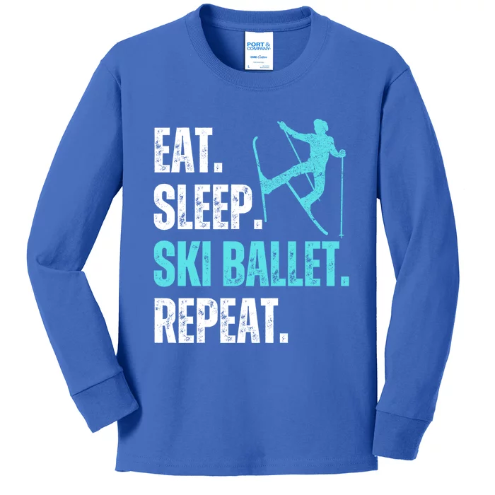 Eat Sleep Ski Ballet Repeat Skiing Ski Gift Kids Long Sleeve Shirt