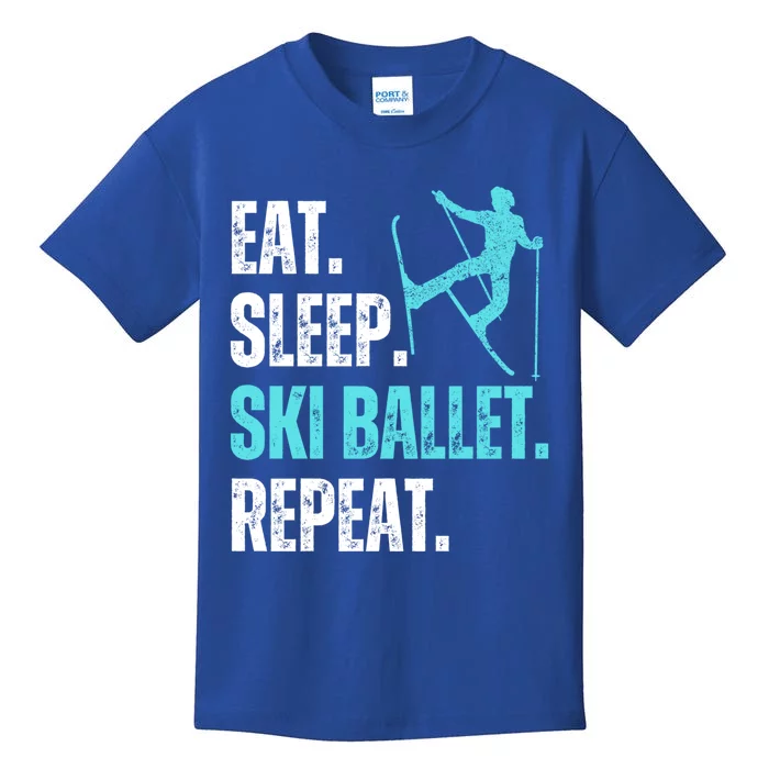 Eat Sleep Ski Ballet Repeat Skiing Ski Gift Kids T-Shirt