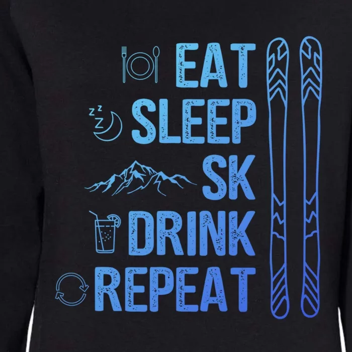 Eat Sleep Ski Ski Area Slopes Call Winter Sports Gift Womens California Wash Sweatshirt