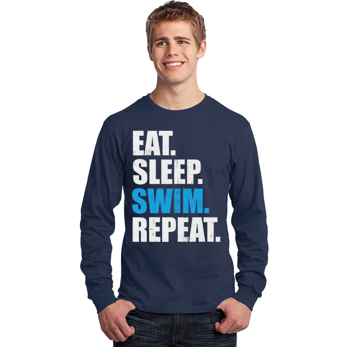 Eat Sleep Swim Repeat Long Sleeve Shirt