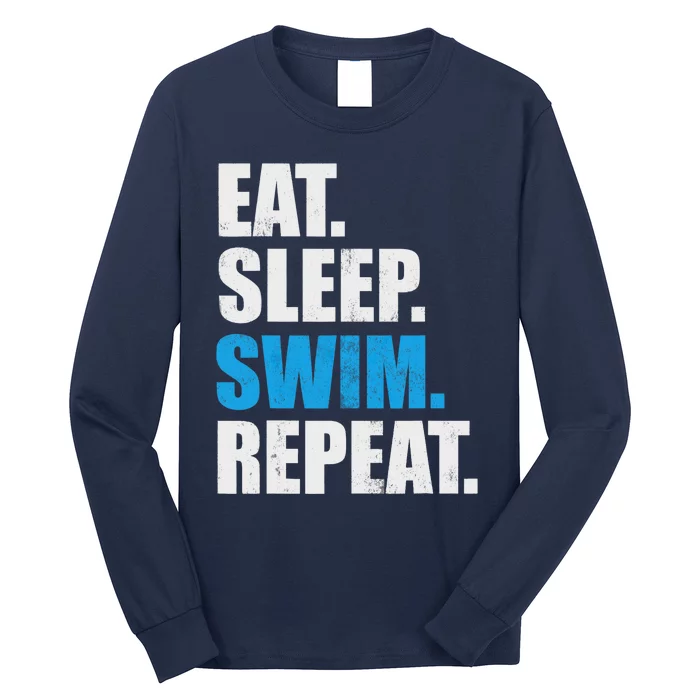 Eat Sleep Swim Repeat Long Sleeve Shirt