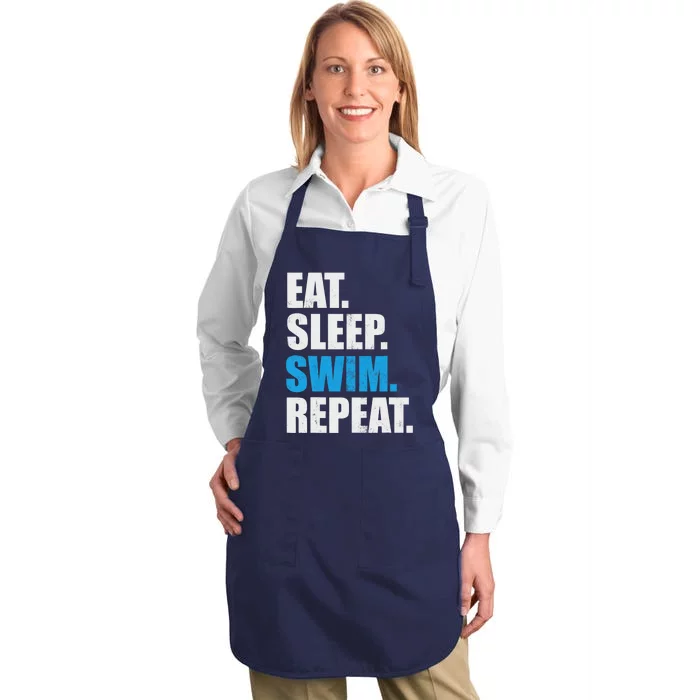 Eat Sleep Swim Repeat Full-Length Apron With Pocket