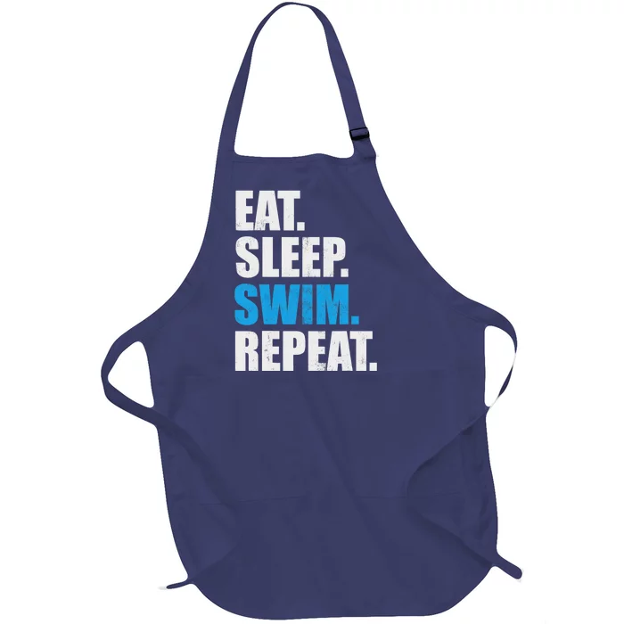 Eat Sleep Swim Repeat Full-Length Apron With Pocket