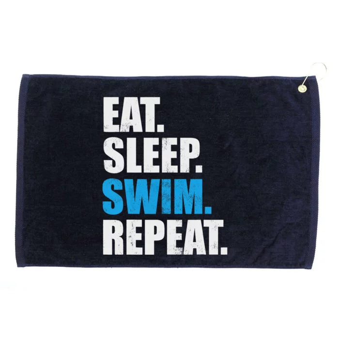 Eat Sleep Swim Repeat Grommeted Golf Towel