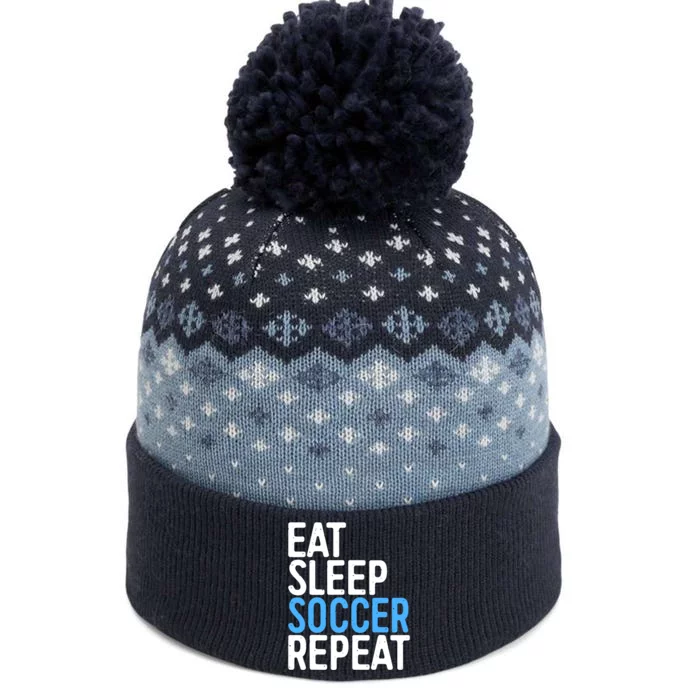 Eat Sleep Soccer Repeat The Baniff Cuffed Pom Beanie