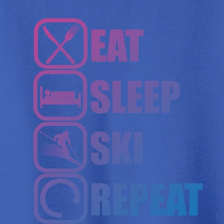 Eat Sleep Ski Repeat Funny Skiing Meaningful Gift Toddler T-Shirt