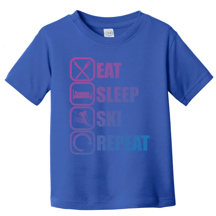 Eat Sleep Ski Repeat Funny Skiing Meaningful Gift Toddler T-Shirt