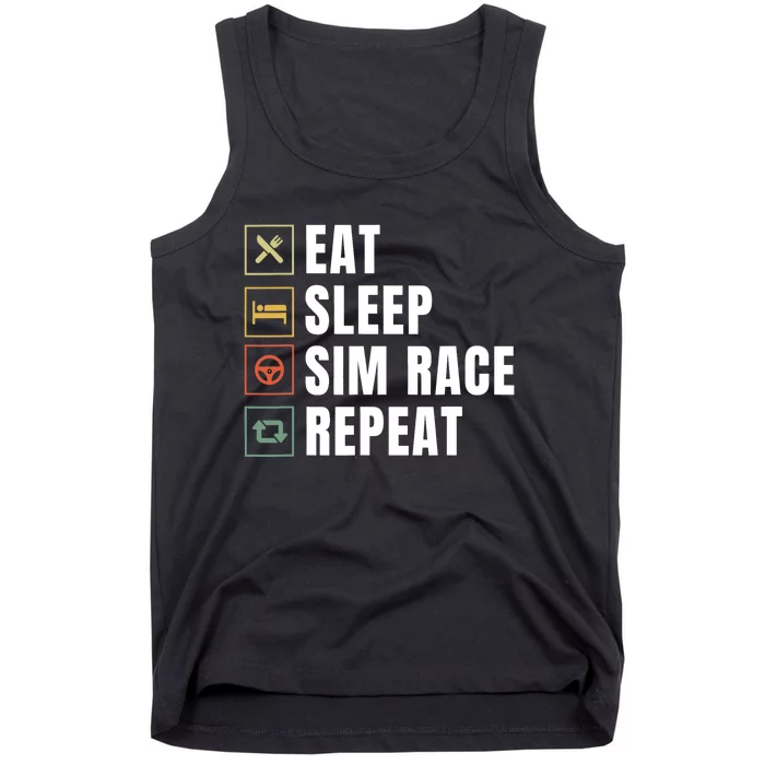 Eat Sleep Sim Race Repeat Sim Racer Tank Top