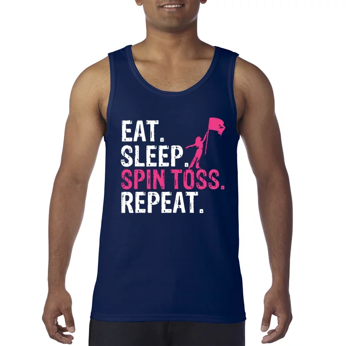 Eat Sleep Spin Toss Repeat Flag Color Guard Gift Tank Top