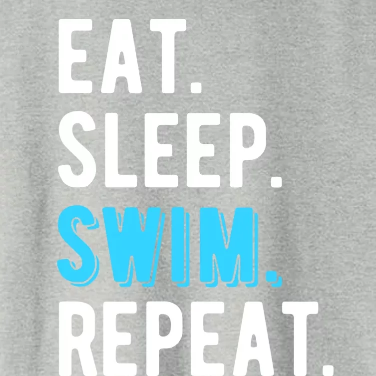 Eat Sleep Swim Repeat Swimming Swimmer Cool Funny Gift Women's Crop Top Tee