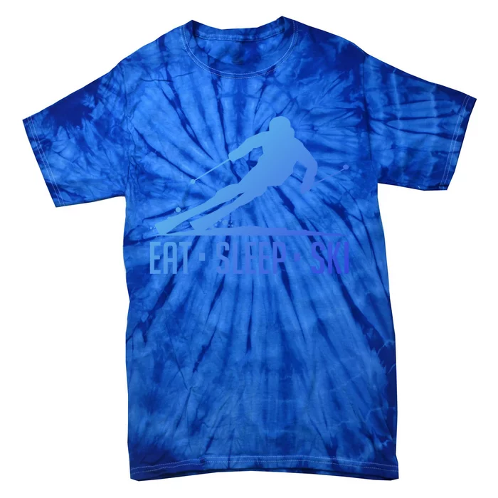 Eat Sleep Ski Skiing Skier Snow Winter Vacation Gift Tie-Dye T-Shirt