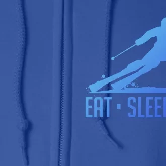 Eat Sleep Ski Skiing Skier Snow Winter Vacation Gift Full Zip Hoodie