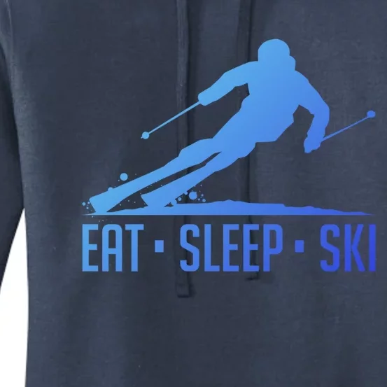 Eat Sleep Ski Skiing Skier Snow Winter Vacation Gift Women's Pullover Hoodie