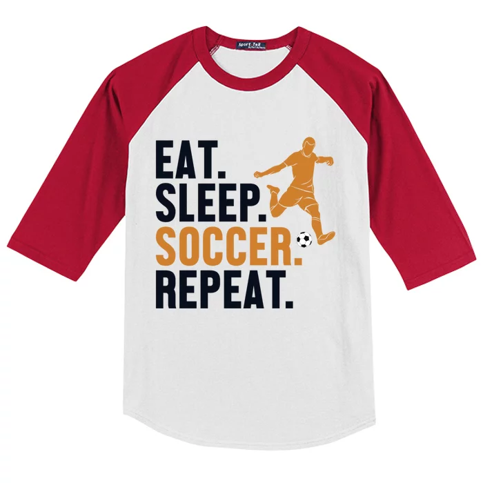 Eat Sleep Soccer Repeat Cool Sport Player Gift Kids Colorblock Raglan Jersey