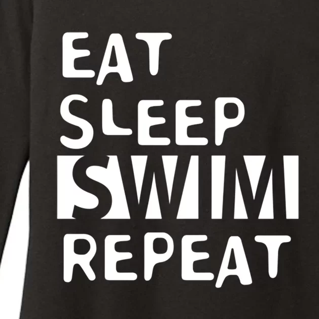 Eat Sleep Swim Repeat Varsity Swim Team Swimming Swim Mom Funny Gift Womens CVC Long Sleeve Shirt