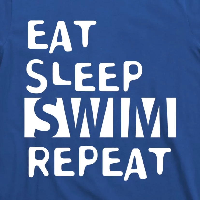 Eat Sleep Swim Repeat Varsity Swim Team Swimming Swim Mom Funny Gift T-Shirt