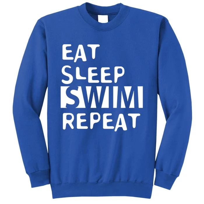 Eat Sleep Swim Repeat Varsity Swim Team Swimming Swim Mom Funny Gift Tall Sweatshirt