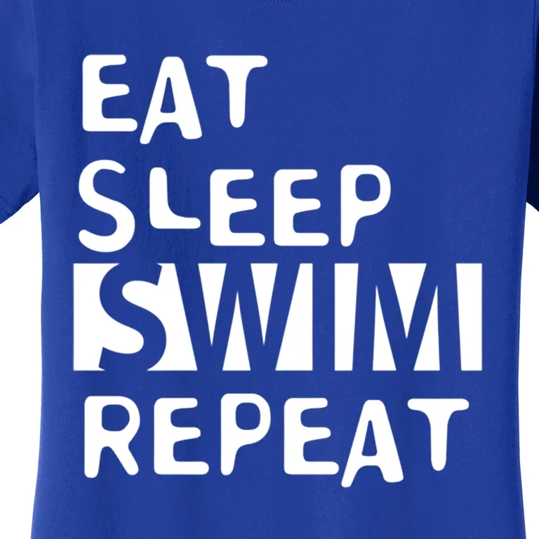 Eat Sleep Swim Repeat Varsity Swim Team Swimming Swim Mom Funny Gift Women's T-Shirt