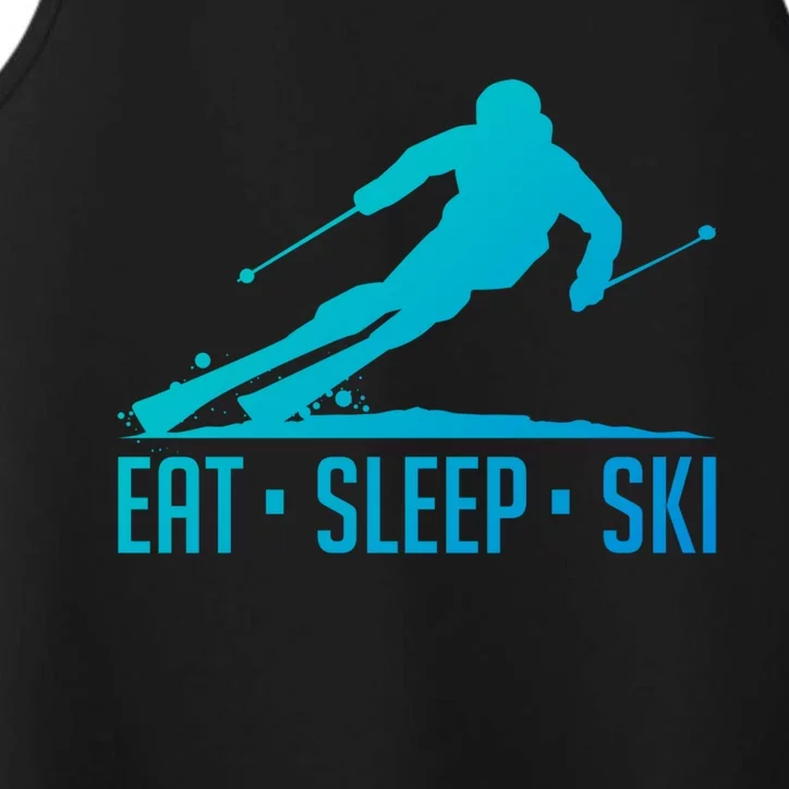 Eat Sleep Ski Skiing Skier Snow Winter Vacation Gift Performance Tank