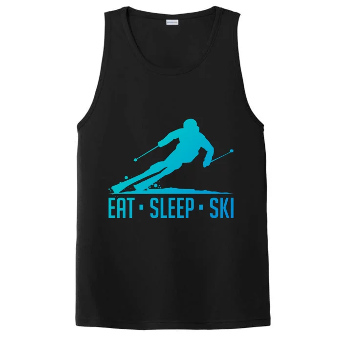 Eat Sleep Ski Skiing Skier Snow Winter Vacation Gift Performance Tank