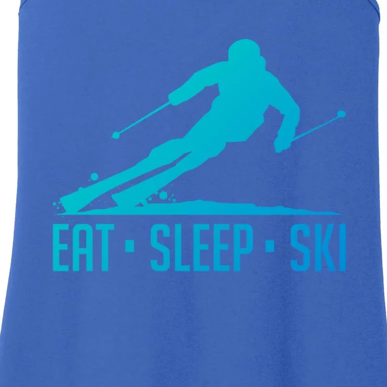 Eat Sleep Ski Skiing Skier Snow Winter Vacation Gift Ladies Essential Tank