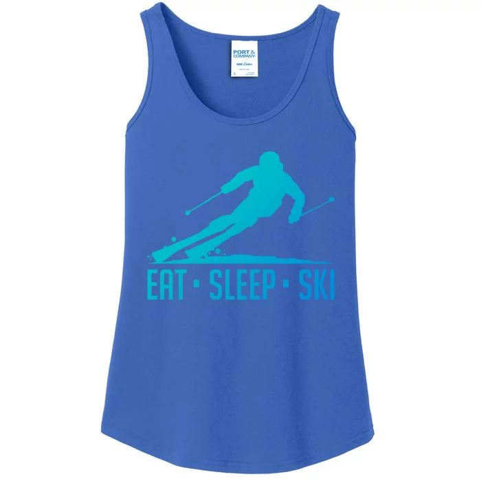 Eat Sleep Ski Skiing Skier Snow Winter Vacation Gift Ladies Essential Tank