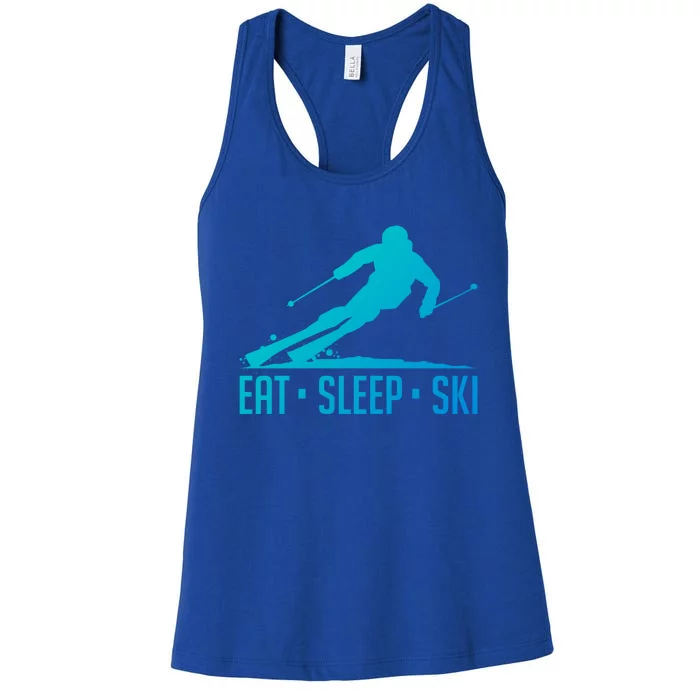 Eat Sleep Ski Skiing Skier Snow Winter Vacation Gift Women's Racerback Tank