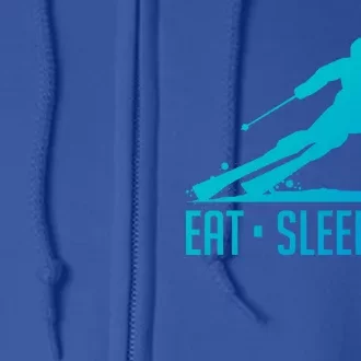 Eat Sleep Ski Skiing Skier Snow Winter Vacation Gift Full Zip Hoodie