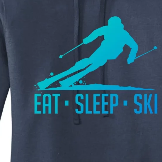 Eat Sleep Ski Skiing Skier Snow Winter Vacation Gift Women's Pullover Hoodie