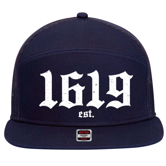 Est 1619 Black African American History 7 Panel Mesh Trucker Snapback Hat