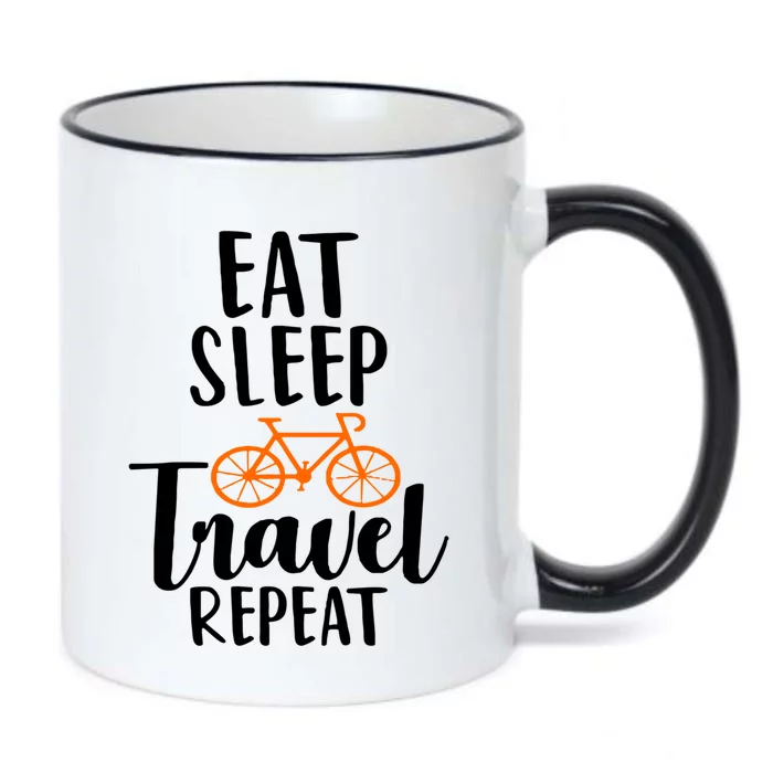 Eat Sleep Travel Repeat Gift Meaningful Gift Black Color Changing Mug