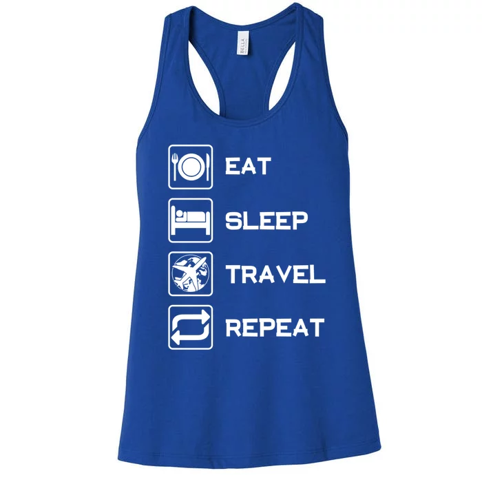 Eat Sleep Travel Repeat Gift Women's Racerback Tank