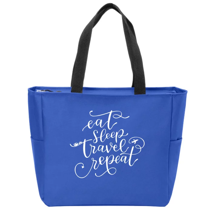 Eat Sleep Travel Repeat Gift Zip Tote Bag