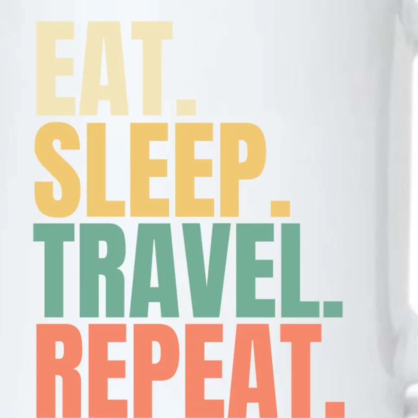 Eat Sleep Travel Repeat Gift Black Color Changing Mug