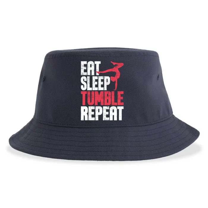 Eat Sleep Tumble Repeat Gymnast Aerobics Gymnastics Lover Sustainable Bucket Hat