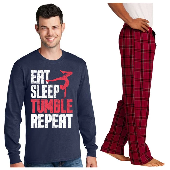 Eat Sleep Tumble Repeat Gymnast Aerobics Gymnastics Lover Long Sleeve Pajama Set