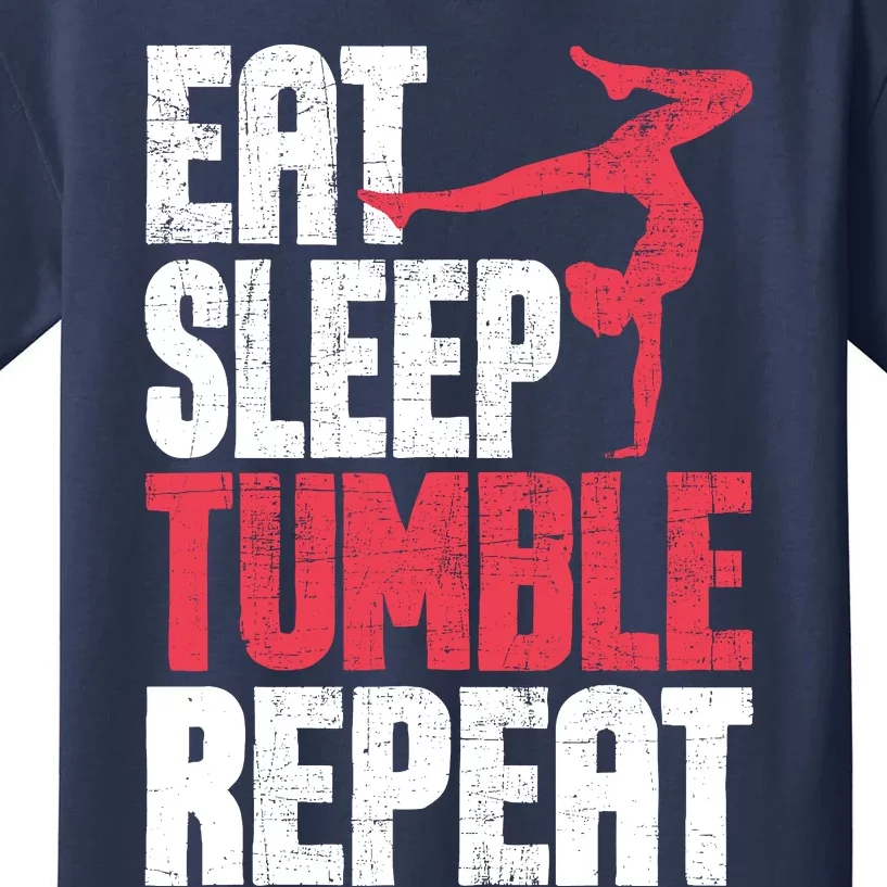 Eat Sleep Tumble Repeat Gymnast Aerobics Gymnastics Lover Kids T-Shirt