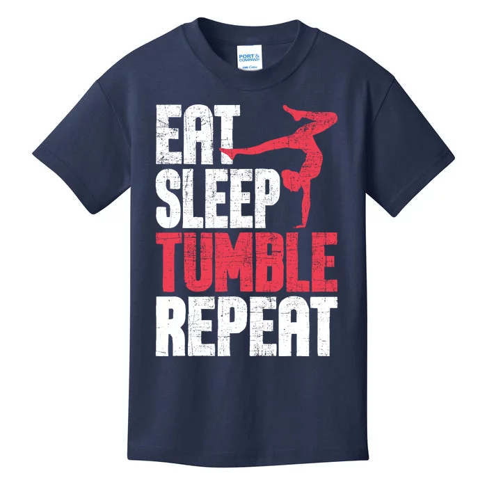 Eat Sleep Tumble Repeat Gymnast Aerobics Gymnastics Lover Kids T-Shirt