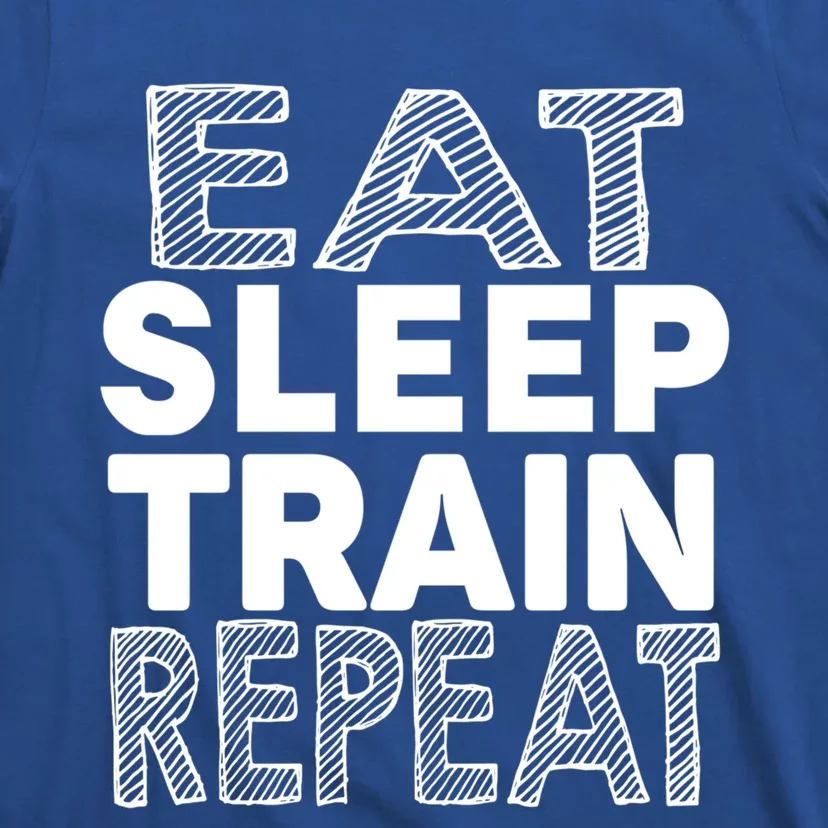 Eat Sleep Train Repeat Cool Gift Funny Gym Workout Cute Gift T-Shirt