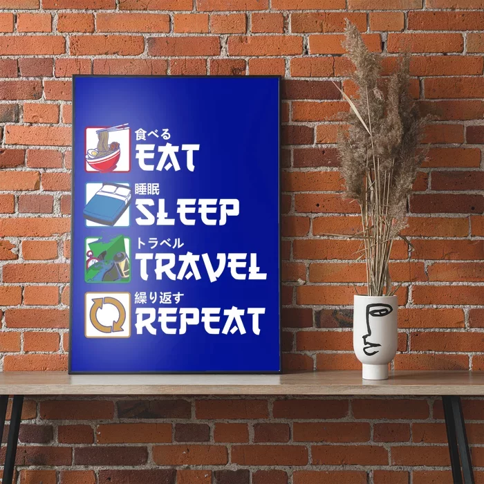 Eat Sleep Travel Repeat Japanese Traveler Gift Poster