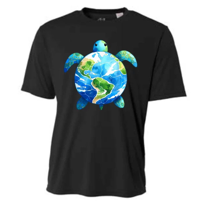 Earth Sea Turtle Save The Planet Earth Day 24 Restore Earth Cooling Performance Crew T-Shirt