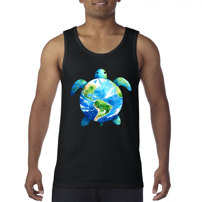 Earth Sea Turtle Save The Planet Earth Day 24 Restore Earth Tank Top