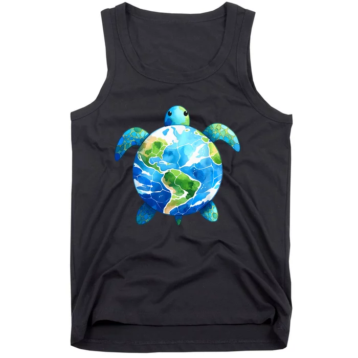 Earth Sea Turtle Save The Planet Earth Day 24 Restore Earth Tank Top