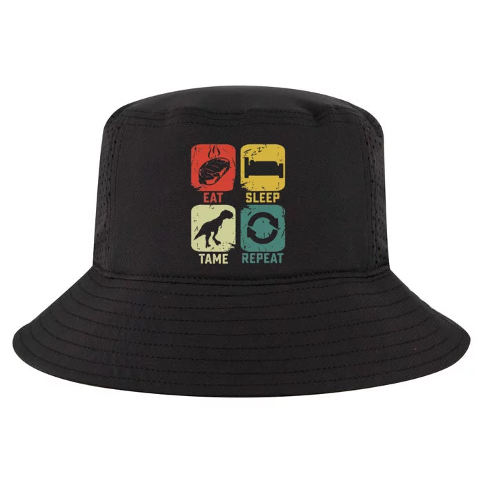 Eat Sleep Tame Repeat Dinosaur Gaming Geek Gamer Cool Comfort Performance Bucket Hat