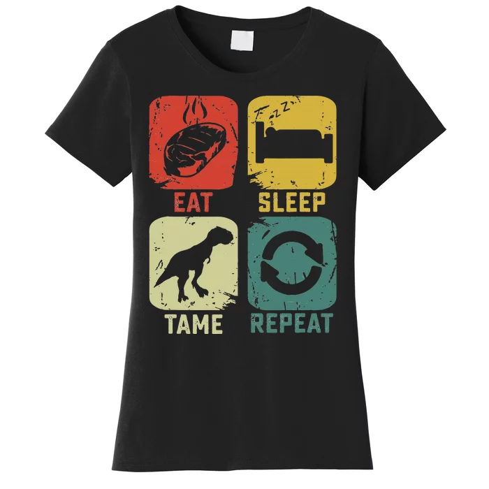 Eat Sleep Tame Repeat Dinosaur Gaming Geek Gamer Women's T-Shirt